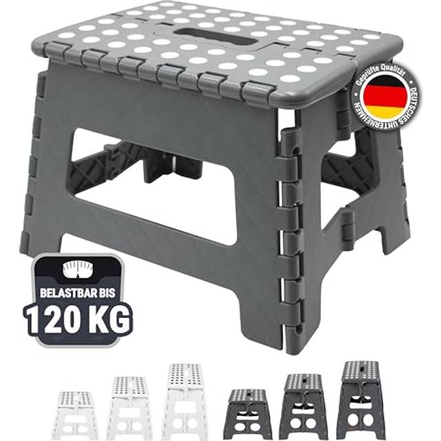 Zollner hopfällbar pall, stabil, ca 22 cm hög, plast, antracit
