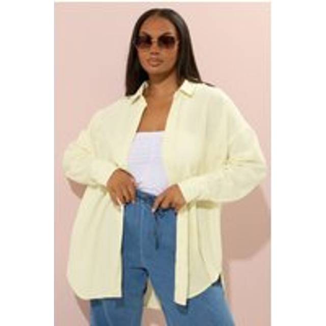 Yours Curve Butter Yellow Linen Shirt, Women's Curve & Plus Size, Yours - 26-28
