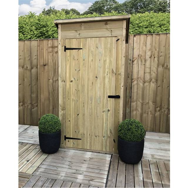 Mariska 3 x 2 Pressure Treated Tongue And Groove Pent Garden Store With Single Door - Green (91.44cm W X 60.96cm D X 205.74cm H)