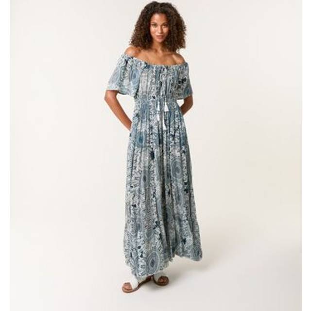 Blue Vanilla Navy Tie Front Maxi Dress - m/l