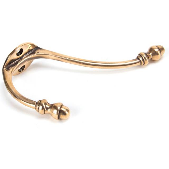 Hat & Coat Hook Metal Wall - Polished Bronze (16.5cm H X 3.8cm W X 8.6cm D)