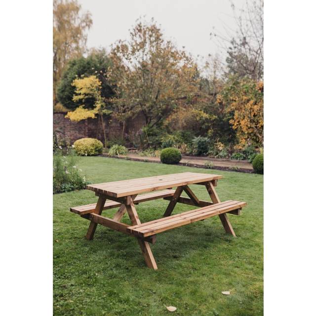 Churnet Valley Garden Furniture Valley Deluxe Picnic Table 180 cm Length, Brown