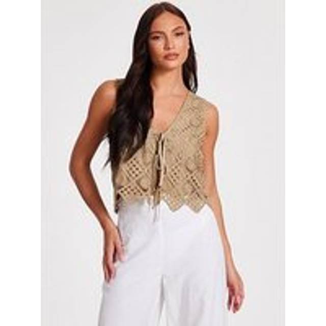Khaki Crochet Waistcoat - 4