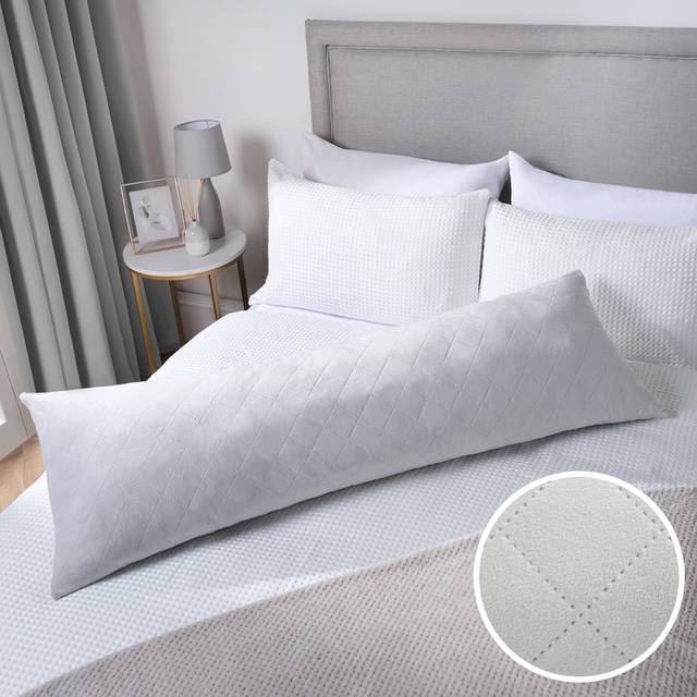 OHS Matte Velvet Pinsonic Bolster Pillow - Grey