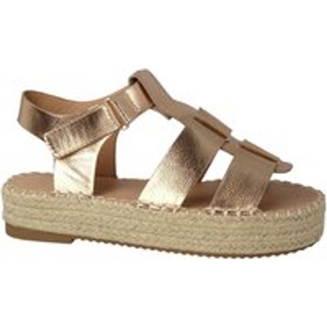 Platform Espadrille Velcro Strap - Rose Gold - 6