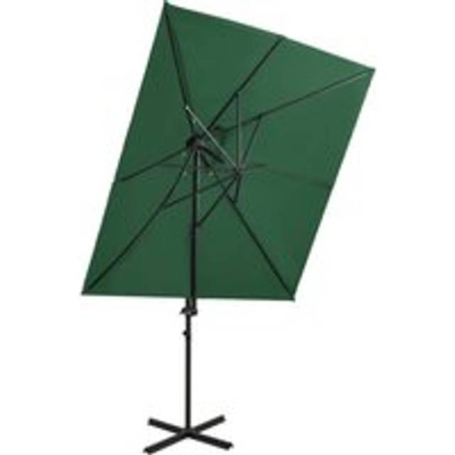 Cantilever Umbrella with Double Top Green 250x250 cm - One Size