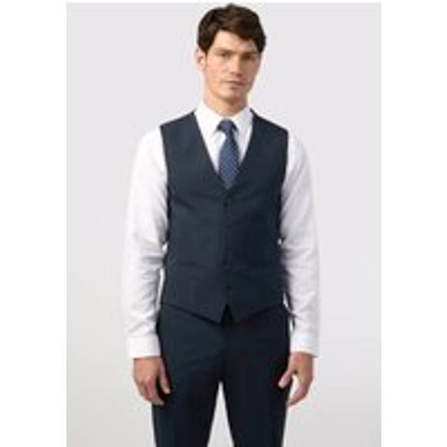 Limehaus Regular Fit Navy Blue Stretch Waistcoat - 54R