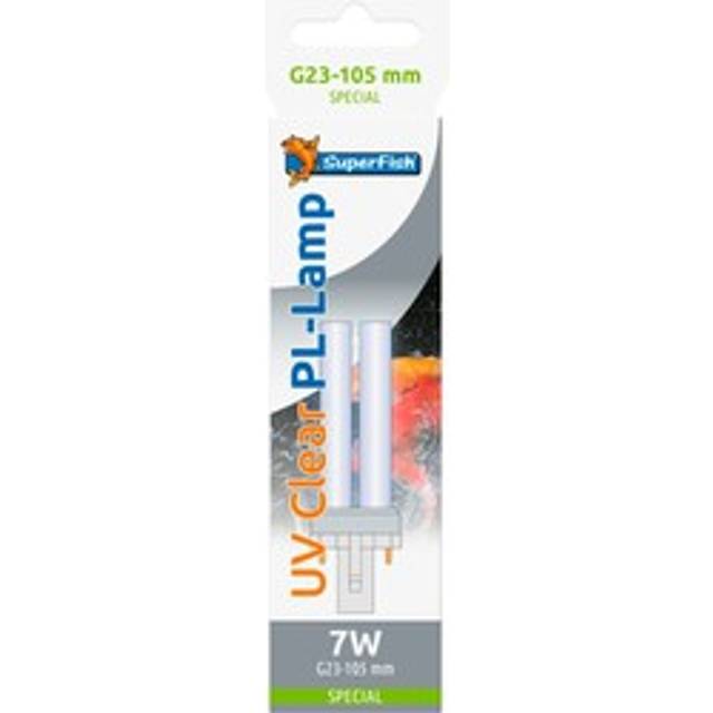 Superfish 7 Watt G23 2 Pin (105mm) UV Clear PL-Lamp Replacement Pond UV Bulb