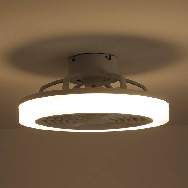 Indoor Round Acrylic LED Ceiling Light Fan - White
