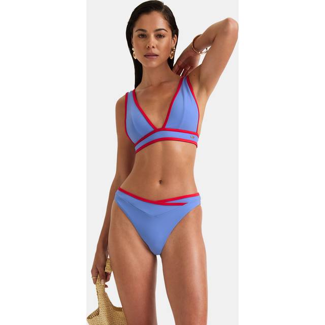 Contrast Wrap Waist Bikini Bottom - Blue