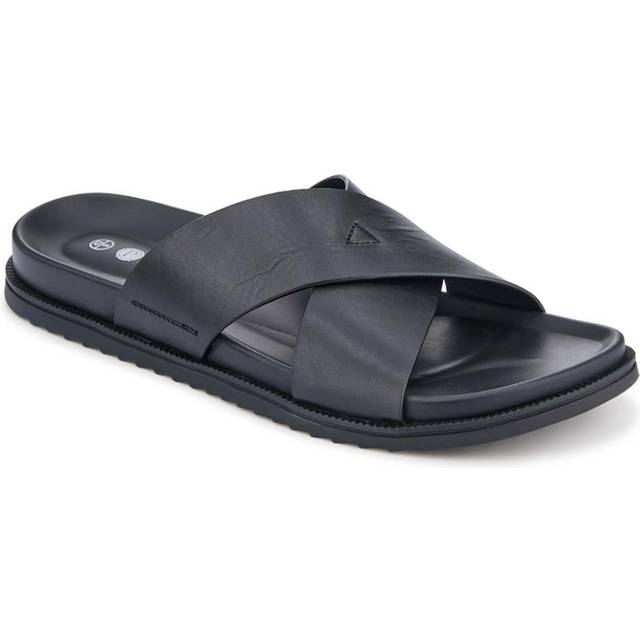 Strappy Leather Slides - JFOOT41009 / 327 467 - Black