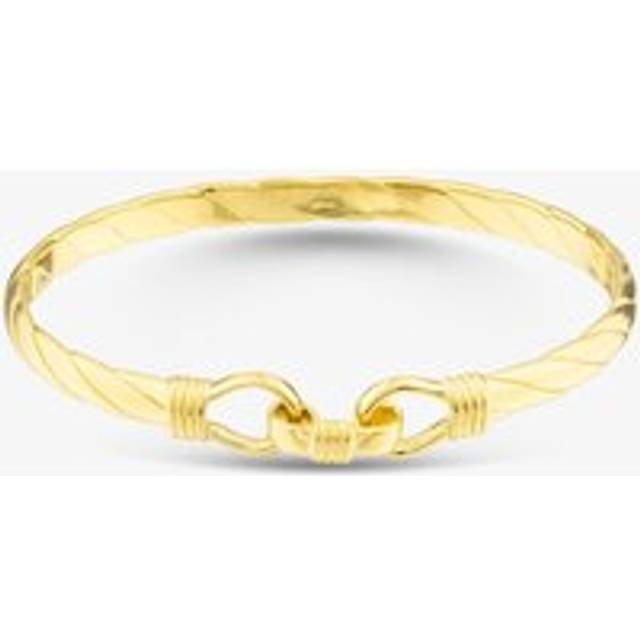 Gold Plated Medium Solid Hook Bangle S8033Y