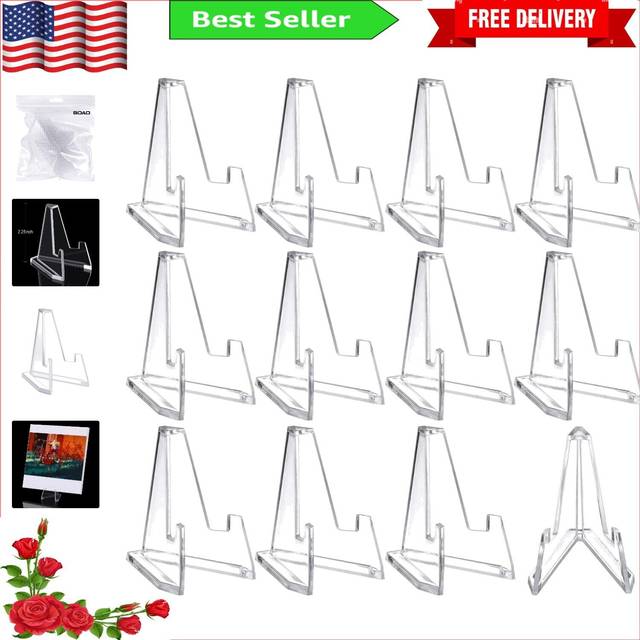 Boao 12 Packs Mini clear Acrylic Easel Stands coin Display Easel  225 Inch Tall
