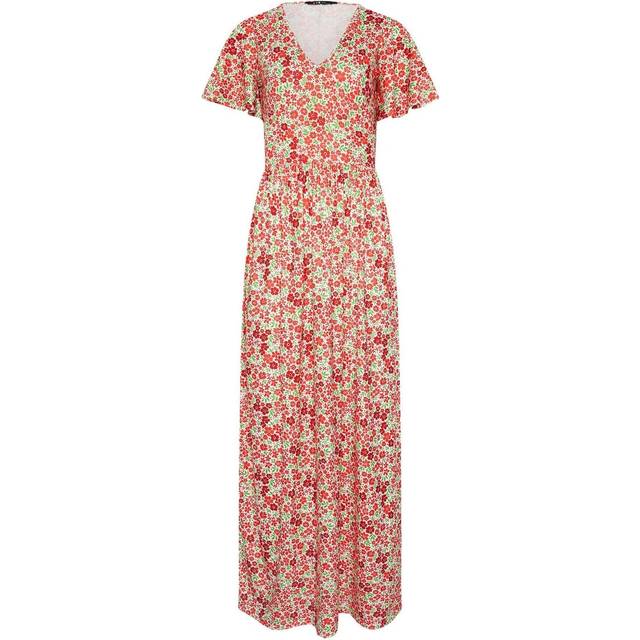 Lts Tall Red Ditsy Angel Sleeve Maxi Dress 14 Lts | Tall Women's Floral Dresses