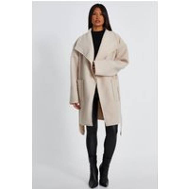 Stone Boucle Tie Belt Coat - M/L