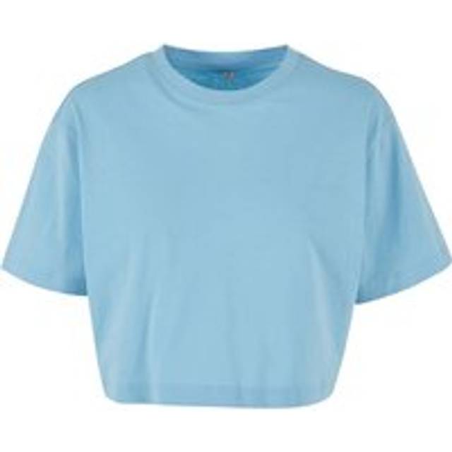 (5XL, Baltic Blue) Build Your Brand Womens/Ladies Oversized Short-Sleeved Crop Top