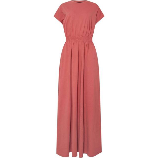 Lts Tall Coral Pink Jersey Shirred Waist Maxi Dress 14 Lts | Tall Women's Maxi Dresses