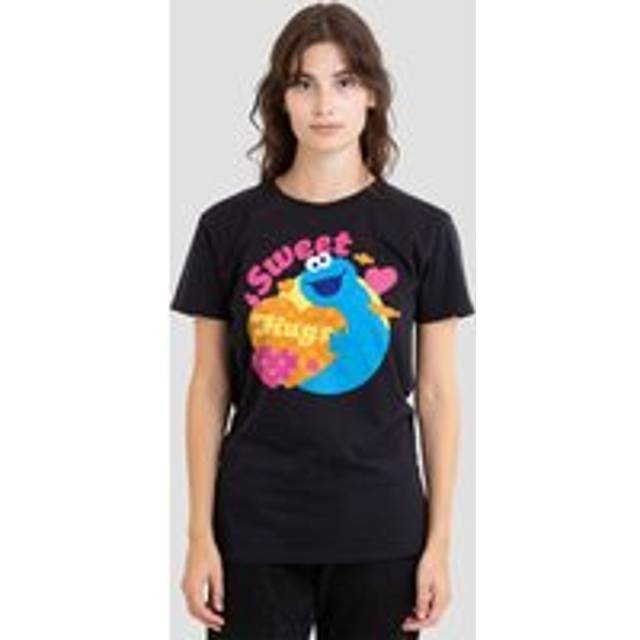 Sesame Street Valentine'S Day Sweet Hugs With Cookie Monster T-Shirt, Black - L