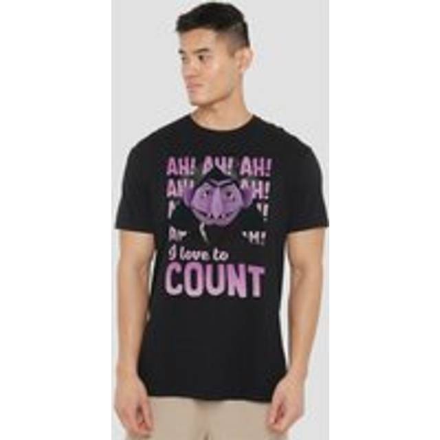 Sesame Street The Count Ah! Ah! Ah! T Shirt, Black - L