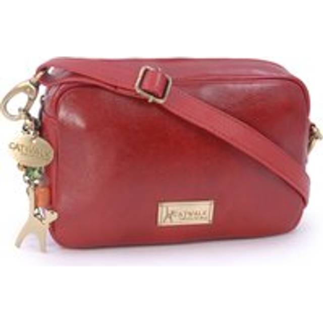 Polly Leather Camera Cross Body Bag - Red - Small