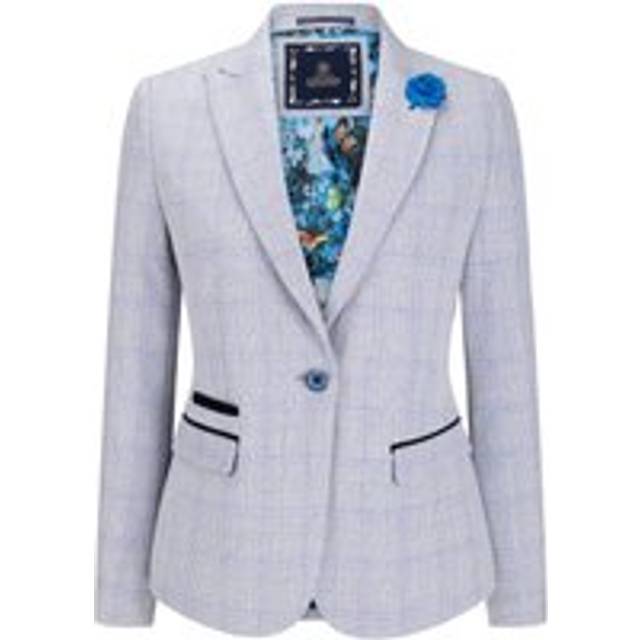 House of cavani women’s tweed blazer blue wool peaky blinders style