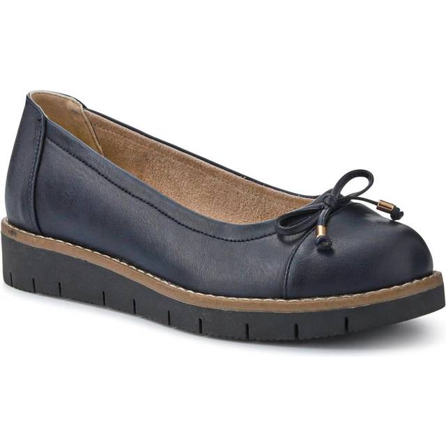 Wide-Fit Bow-Detailed Chunky Pumps - WBINS41100 / 327 323 - Navy - 6