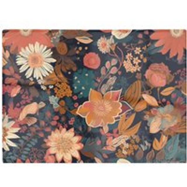 Boho Chic Flower Glass Chopping Board - Orange - One Size