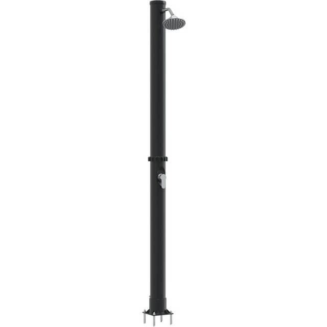 Utomhus solardusch Svart 217 cm PVC och aluminium
