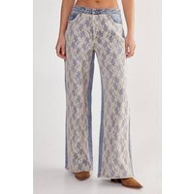 Lace Detail Denim Jean - Vintage Wash - 12