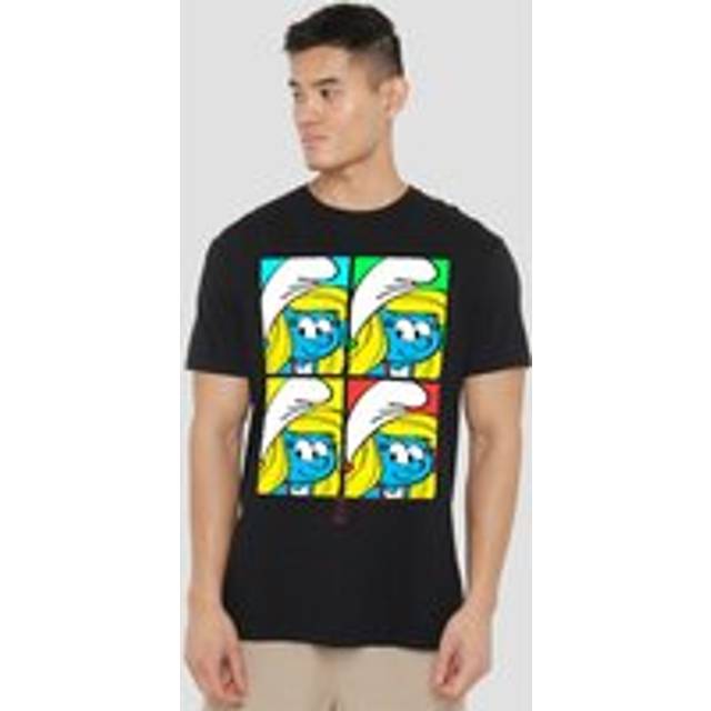 Smurfs Tiles T Shirt, Black - M