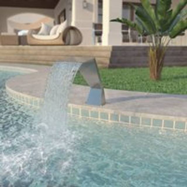 Pool Fountain Stainless Steel 64x30x52 cm Silver - One Size
