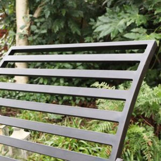 Ornate Black & Gold Metal Garden Sun Lounger 100cm x 60cm Material: Garden