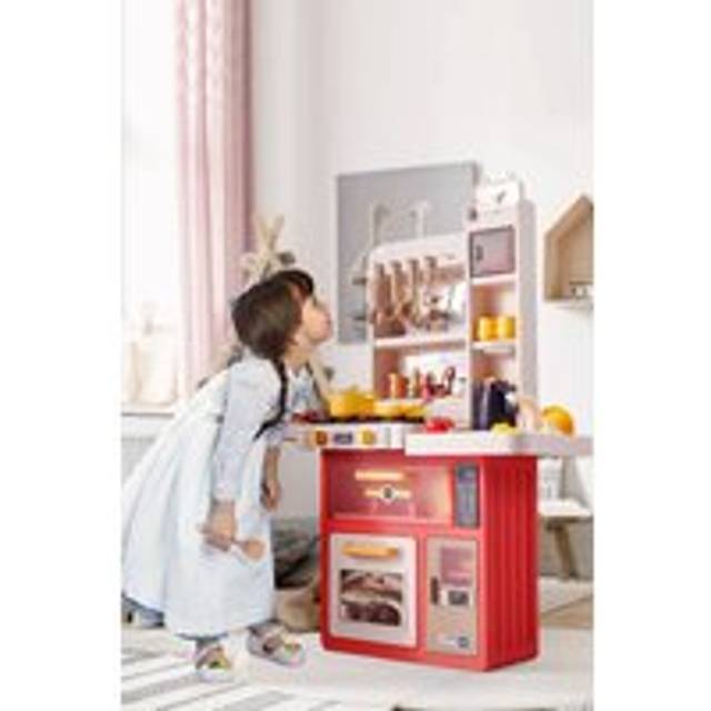 88cm x 61.2cm x 26.2cm Toddler Kitchen Toy Playset with Real Sounds & Lights - Multi - One Size