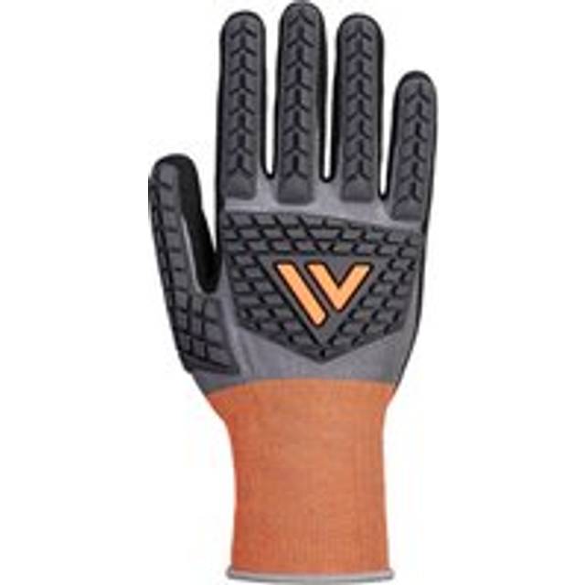 (S, Grey/Black) Portwest CT Cut D18 Low Impact Nitrile Safety Gloves