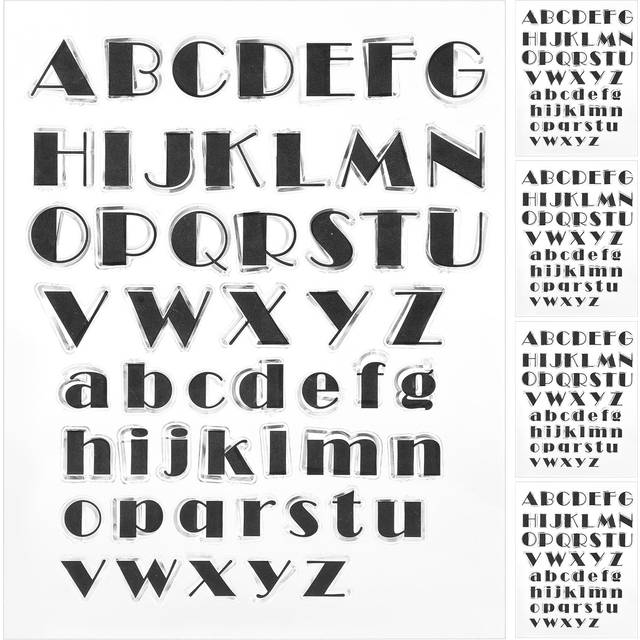 5Pcs Transparent Stamp TPR DIY Journal Scrapbooking Capital Lower Case 52 Alphabet Rubber T1766