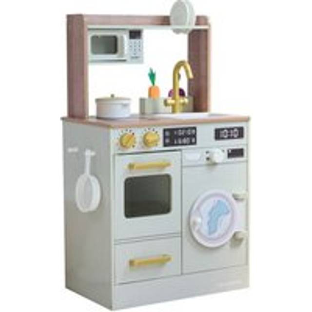 Wooden Play Kitchen Little Chef Mini Garden Washing Machine Green - One Size