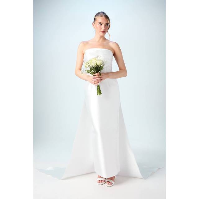 Twill Column Bandeau Wedding Dress - Ivory - 10