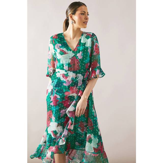 Wallis green fit & flare dress womens occasion dresses