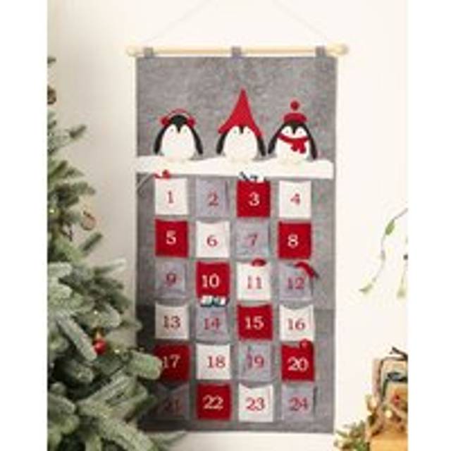 Luxury Countdown Wall Hanging Penguins Advent Christmas Advent Calendar for Kids - Grey - One Size