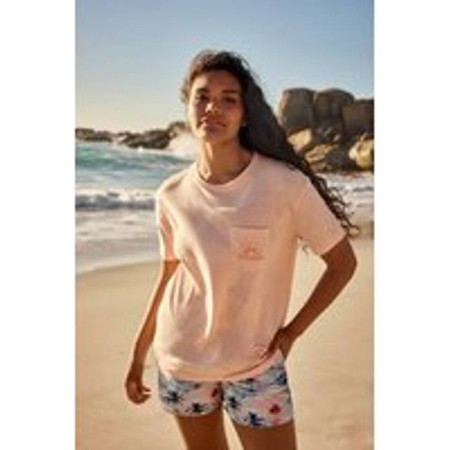 'Elena' Short Sleeve Cotton Pocket T-Shirt Soft Casual Lightweight Top - Coral - 6