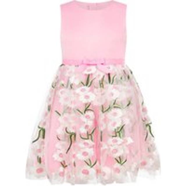 Margarita Embroidered Tulle And Satin Occasion Party Dress, Pink - 9-10 Years