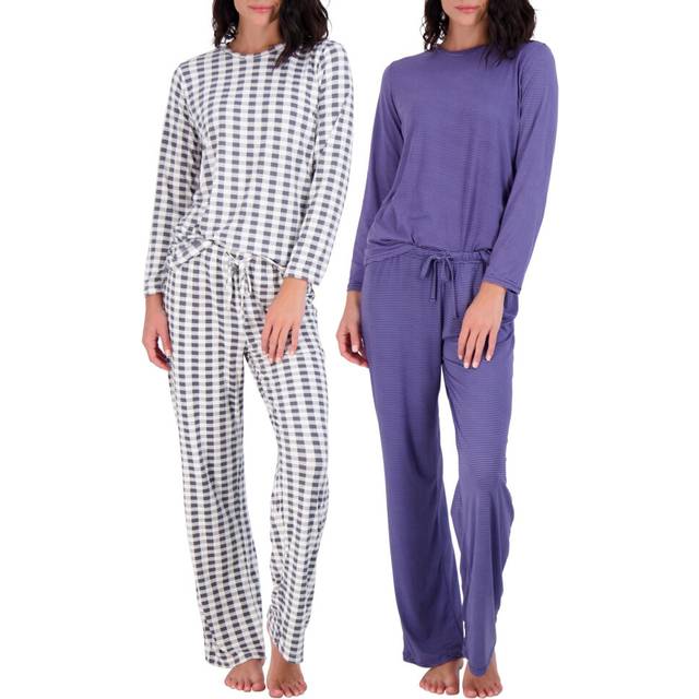 2 Pack: Long Sleeve Pajamas For Women Sets Womens Pajama Sets Two Piece Pj Summer Pijamas De Mujer Cotton Pjs Pants Loungewear Sleepwear Matching Ladi