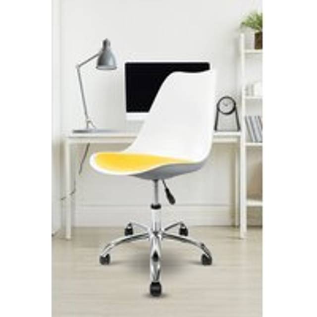 Fusion Living Soho Plastic Dining Chair With Swivel Base White & Yellow, Yellow
