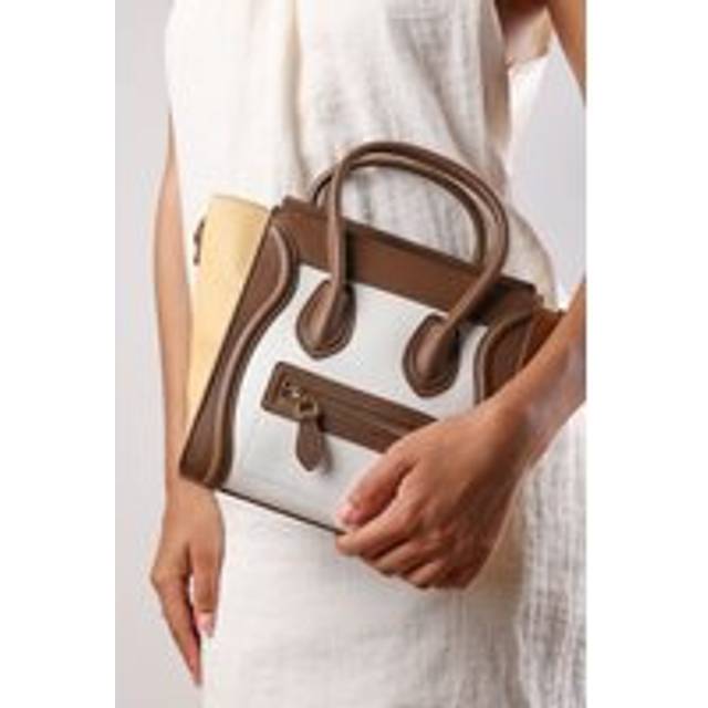 Where's That From 'dulce' Front Zip Classic Tote Bag In Taupe - One Size