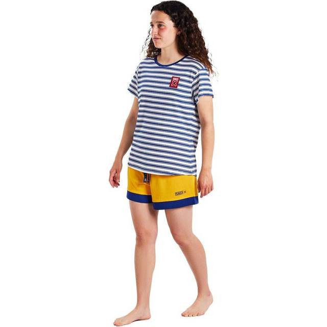 Munich Womens short-sleeved and round neck pajamas MUEH0200 - Multicolour - Size Large