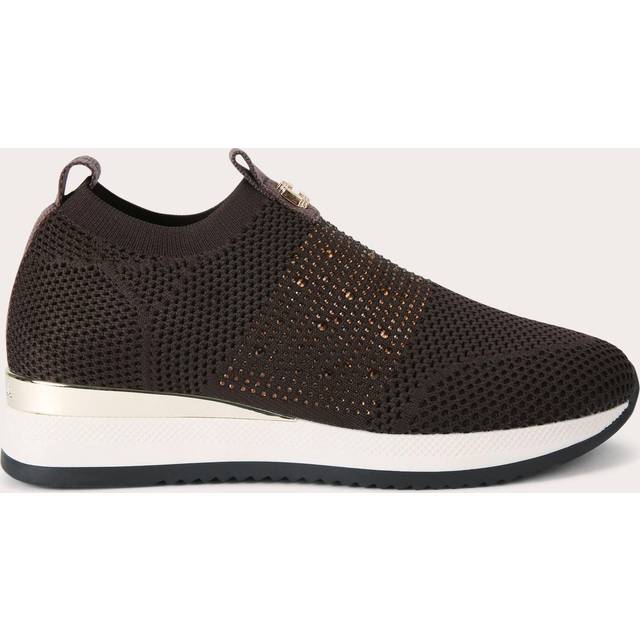 Carvela Janeiro 2 Embellished Mesh Slip On Trainers, Brown