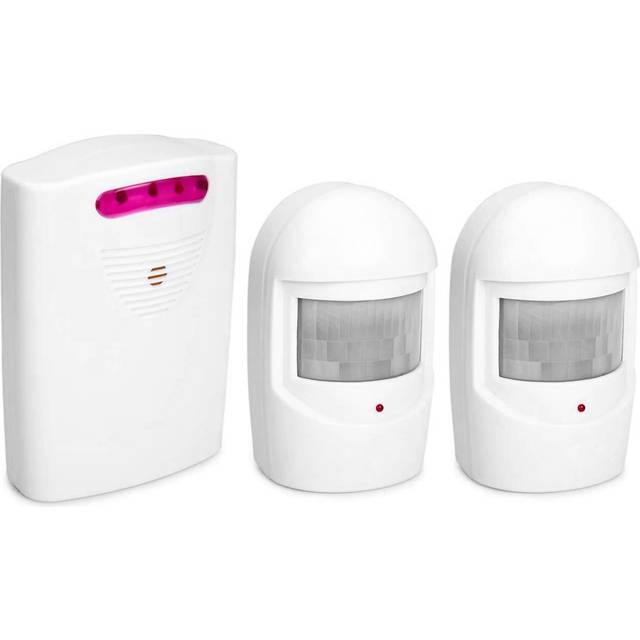 Multifunctional Wireless Driveway Alarm IR Motion Sensor Alarm Doorbell 1 Receiver 2 Transmitters white