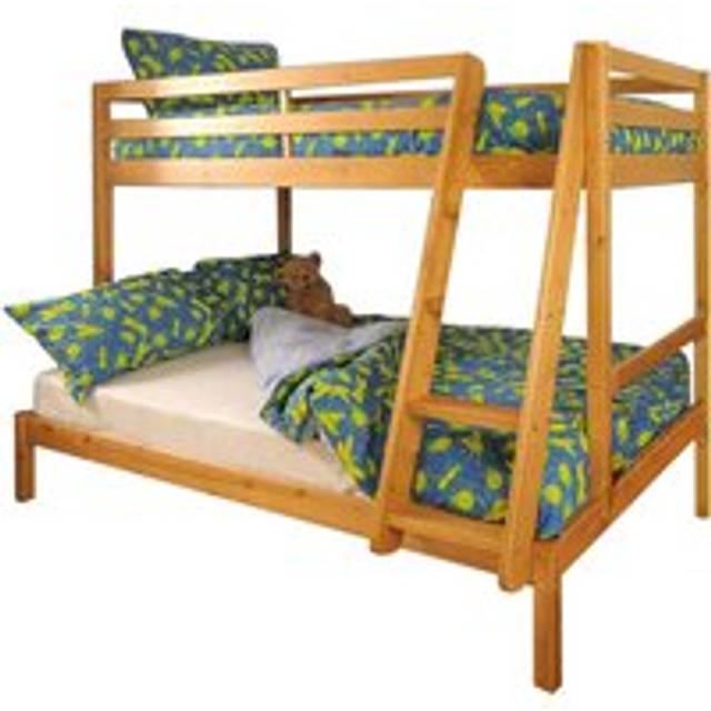 Wooden Triple Bunk Bed in Caramel