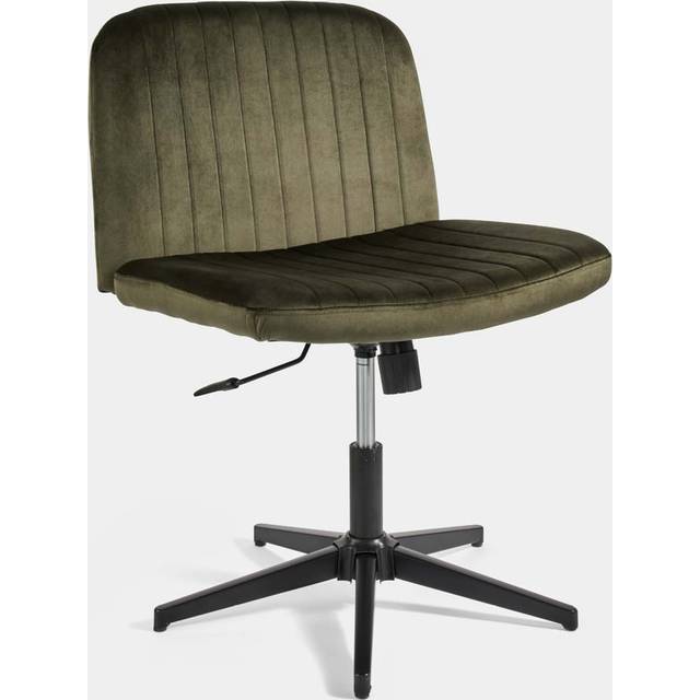 Desk chair for home office, green velvet office chair for bedroom, vonhaus