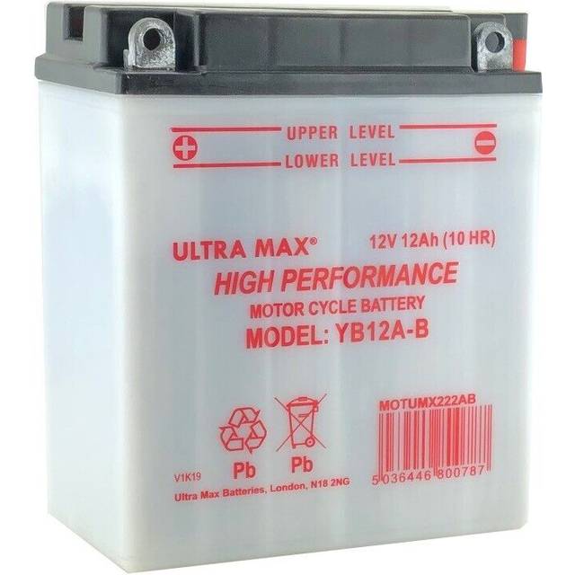 Ultramax battery yb12a-b 12v honda xl 600 v transalp, manufactured 1989-2000